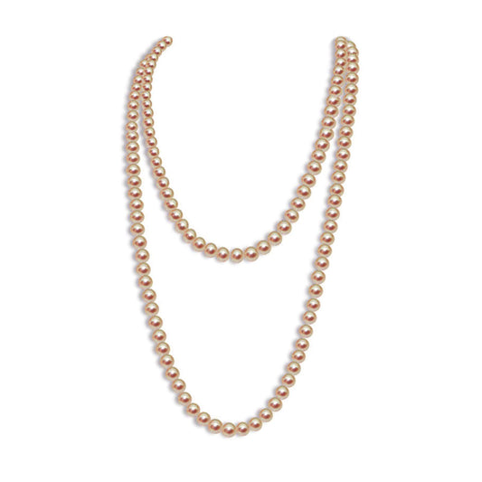 1920s Flapper Faux Pearls Long Beaded Necklace Gatsby Ballgown Cosplay Necklace Old School Vintage Layered Pearls Necklace for Women Prom Jewelry (C champagne)